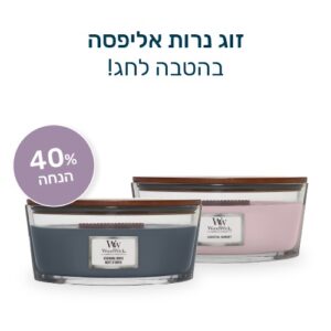 שני נרות ריחניים אליפסה, אחד ורוד קוסטל סנסט ואחד כחול כהה אוניקס